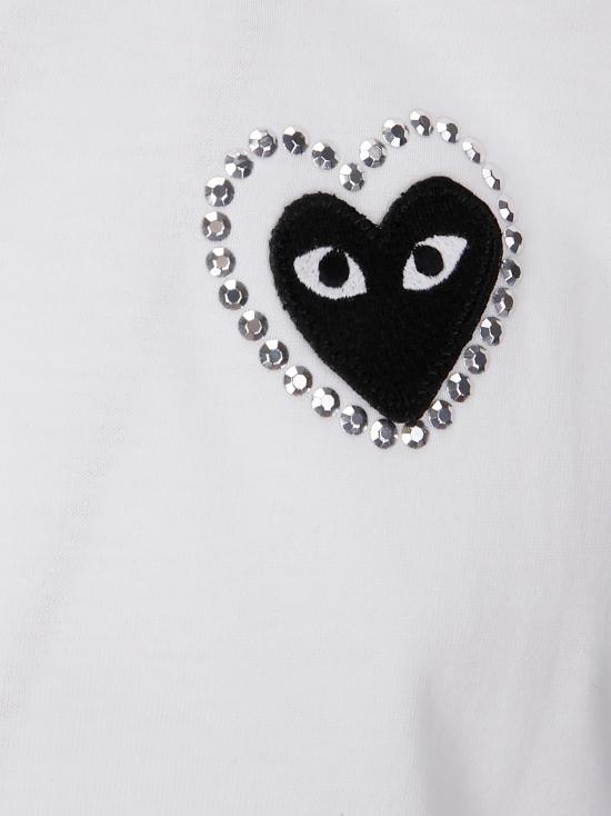 26SS 꼼데가르송 반팔 티셔츠 AXT802051 1 WHITE BLACK - COMME DES GARCONS