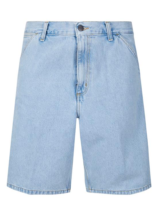 26SS 칼하트 WIP 스미스 데님 싱글 니 쇼츠 I032026 01A3 BLUE HEAVY STONE BLEACHED