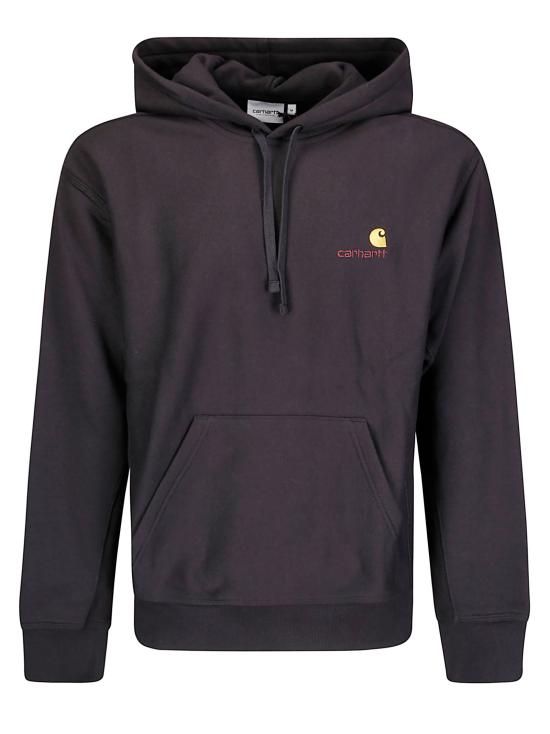 26SS 칼하트 WIP 후드 아메리칸 스크립트 스웨트셔츠 I028279 89XX BLACK