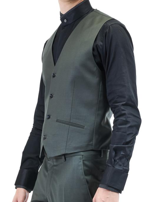 26SS 칼라거펠트 니트 베스트 355010 554035 V10 590 VERDE SCURO - KARL LAGERFELD