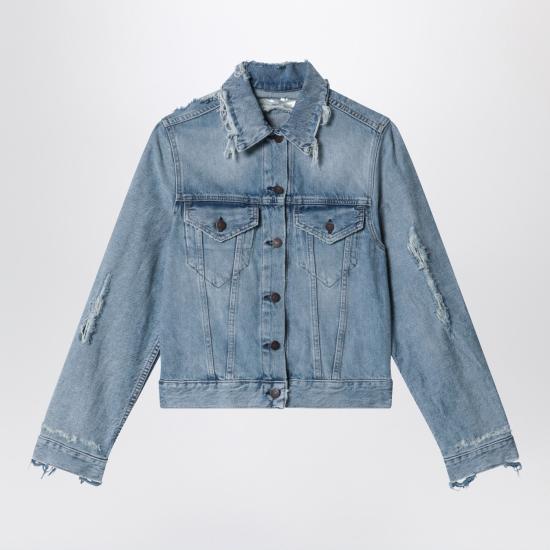 26SS 아크네 스튜디오 디스트레스드 데님 자켓 A90714DE Light blue