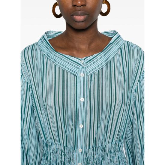 26SS 핑코 미디 원피스 106599 A36E ES6 BLUE WHITE - PINKO