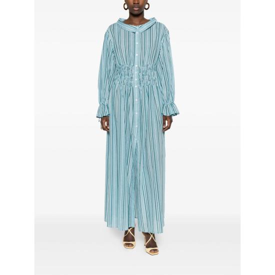 26SS 핑코 미디 원피스 106599 A36E ES6 BLUE WHITE - PINKO