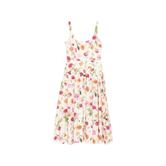 26SS 캐롤리나 헤레라 미디 원피스 R2611N563PSR 264 NEUTRALS