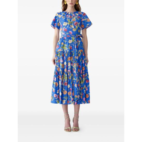 26SS 캐롤리나 헤레라 미디 원피스 R2611N528PSR 475 BLUE - CAROLINA HERRERA