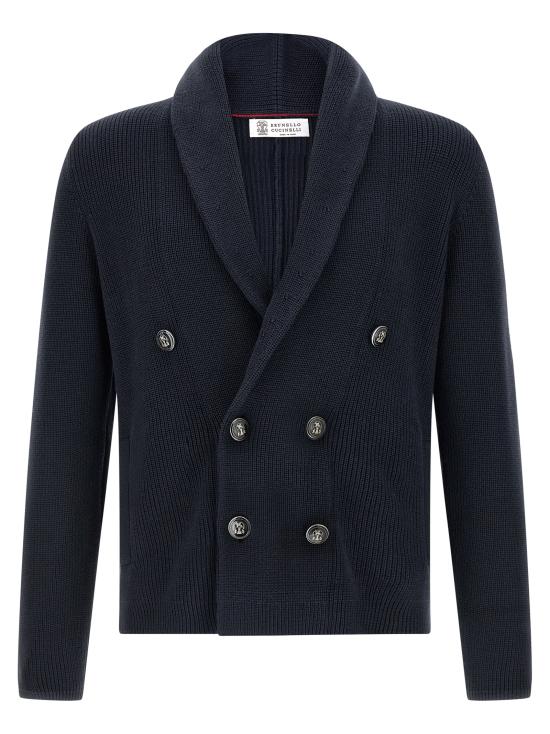 26SS 브루넬로 쿠치넬리 메탈 버튼 가디건 M2873346C2425 Blue