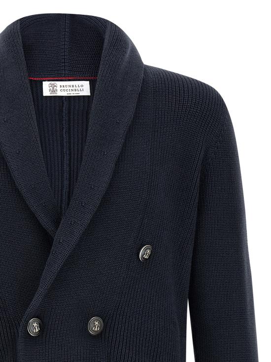 26SS 브루넬로 쿠치넬리 메탈 버튼 가디건 M2873346C2425 Blue - BRUNELLO CUCINELLI