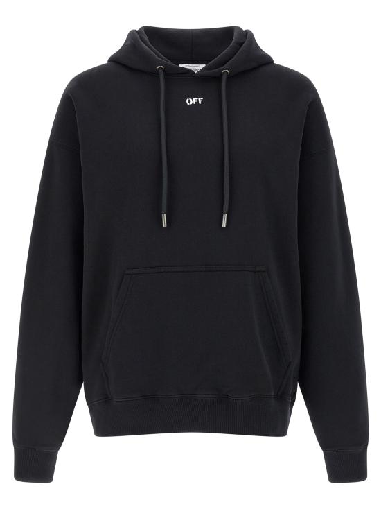 26SS 오프화이트 후드 티셔츠 OMBB085S26FLE00G00010001 Black