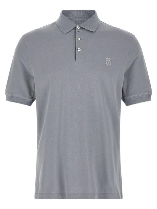 26SS 브루넬로 쿠치넬리 피케 폴로 셔츠 ME8548788COG70 Light Blue