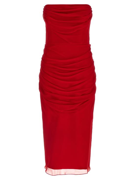 26SS 캐롤리나 헤레라 미디 원피스 R2611N550SCH015 Red