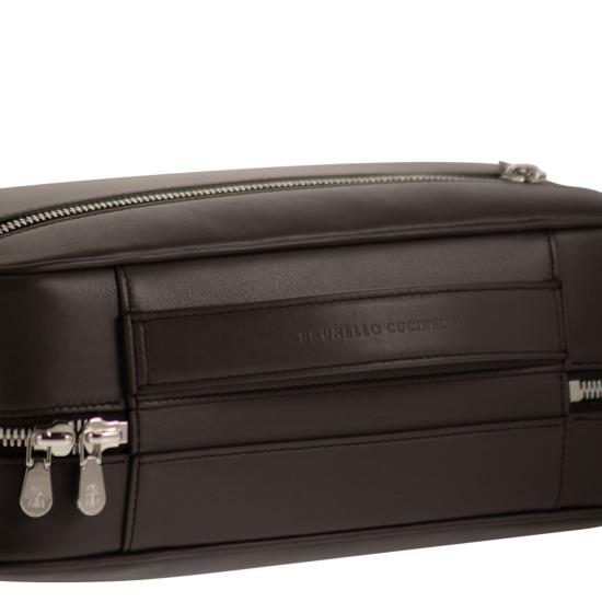 26SS 브루넬로 쿠치넬리 뷰티 케이스 MWZNBU441 DARK BROWN - BRUNELLO CUCINELLI