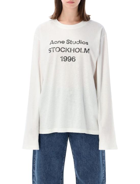 26SS 아크네 스튜디오 긴팔 티셔츠 CL0424AEG OFF WHITE DOM