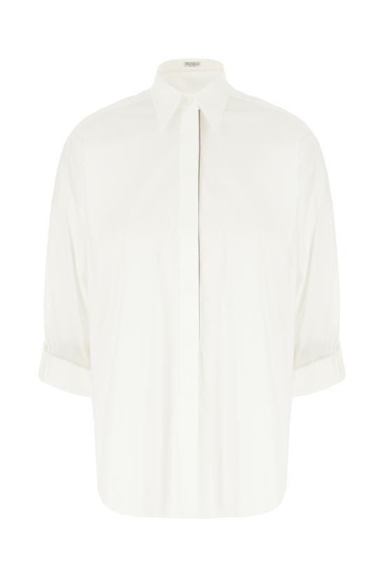 26SS 브루넬로 쿠치넬리 코튼 포플린 셔츠 M0091MA636 C159 WHITE