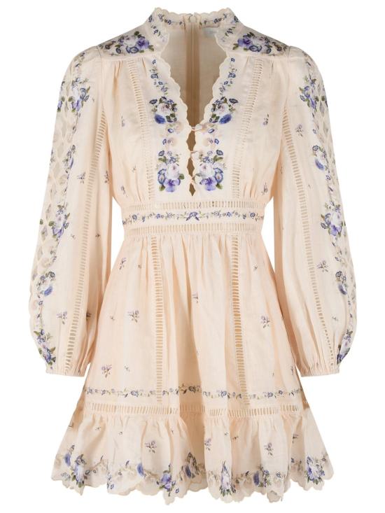 26SS 짐머만 숏 원피스 5376DRS264CREAM PURPLE ROSE Cream