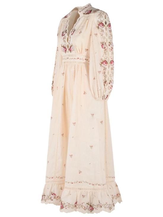 26SS 짐머만 롱 원피스 5372DRS264CREAM PINK ROSE Cream - ZIMMERMANN