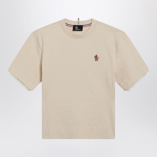 26SS 몽클레어 로고 패치 코튼 블렌드 티셔츠 8C0000989AW1 White
