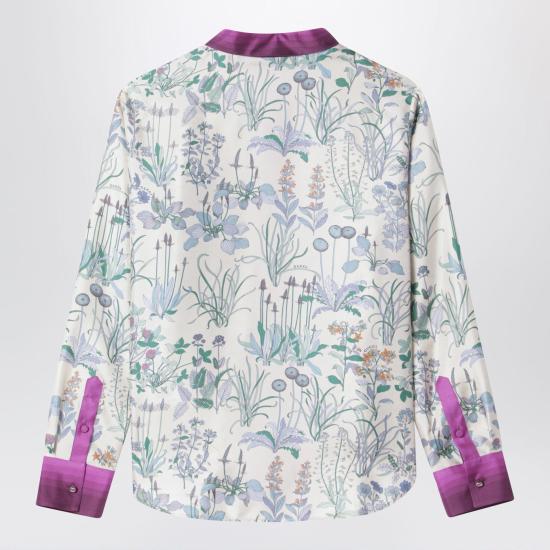26SS 구찌 프린트 실크 트윌 셔츠 856092ZAUK7 White - GUCCI