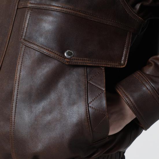 26SS 던스트 가죽 자켓 UDJU6A103LE Brown - DUNST