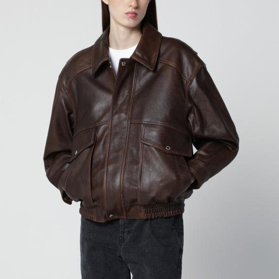 26SS 던스트 가죽 자켓 UDJU6A103LE Brown