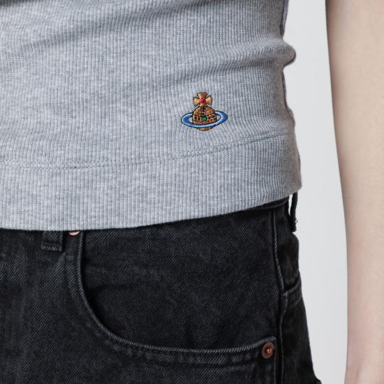 26SS 비비안웨스트우드 민소매 티셔츠 1504000BJ009C Grey - VIVIENNE WESTWOOD
