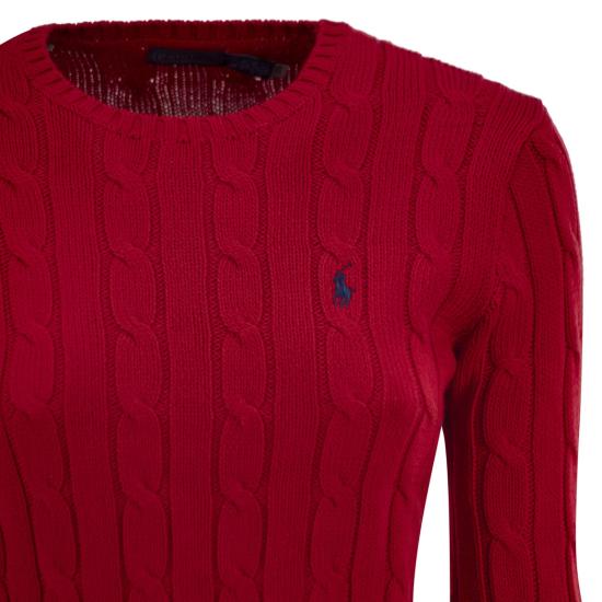 26SS 폴로 랄프로렌 포니 로고 피마코튼 케이블 니트 스웨터 211971869 RED - POLO RALPH LAUREN