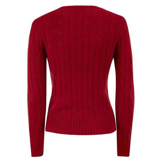 26SS 폴로 랄프로렌 포니 로고 피마코튼 케이블 니트 스웨터 211971869 RED - POLO RALPH LAUREN