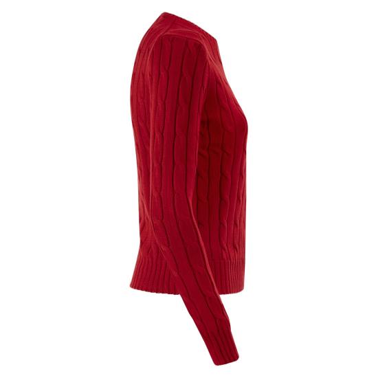 26SS 폴로 랄프로렌 포니 로고 피마코튼 케이블 니트 스웨터 211971869 RED - POLO RALPH LAUREN