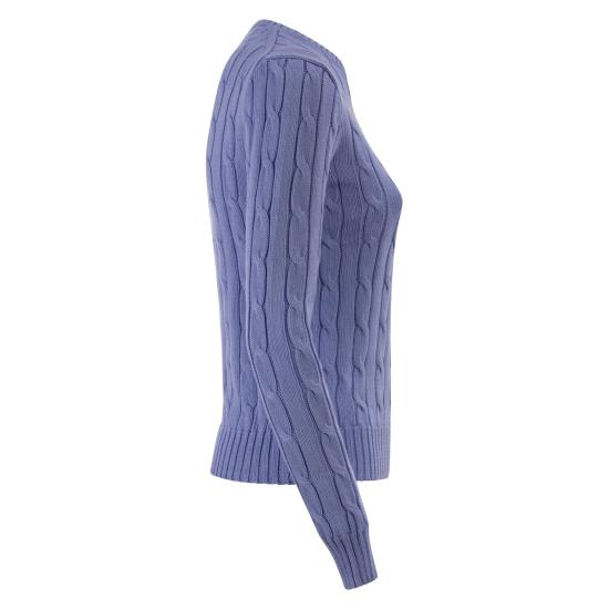  폴로 랄프로렌 포니 로고 피마코튼 케이블 니트 스웨터 211971869 LIGHT BLUE - POLO RALPH LAUREN