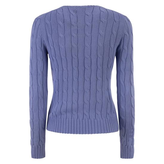  폴로 랄프로렌 포니 로고 피마코튼 케이블 니트 스웨터 211971869 LIGHT BLUE - POLO RALPH LAUREN