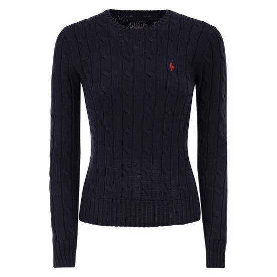  폴로 랄프로렌 포니 로고 피마코튼 케이블 니트 스웨터 211971869 NAVY