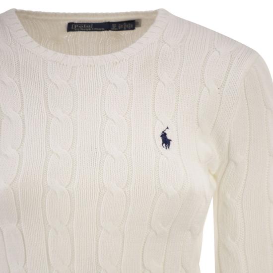  폴로 랄프로렌 포니 로고 피마코튼 케이블 니트 스웨터 211971869 WHITE - POLO RALPH LAUREN