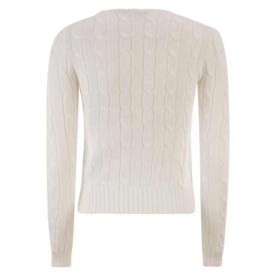  폴로 랄프로렌 포니 로고 피마코튼 케이블 니트 스웨터 211971869 WHITE - POLO RALPH LAUREN