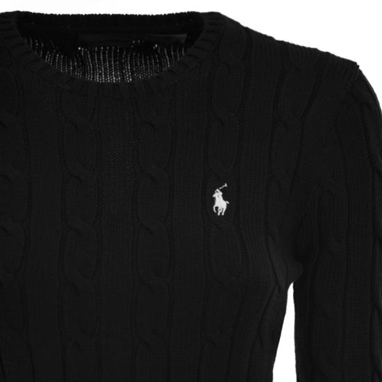  폴로 랄프로렌 포니 로고 피마코튼 케이블 니트 스웨터 211971869 BLACK - POLO RALPH LAUREN