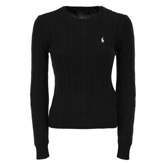 폴로 랄프로렌 포니 로고 피마코튼 케이블 니트 스웨터 211971869 BLACK