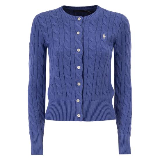 26SS 폴로 랄프로렌 폴로 자수 케이블 니트 가디건 211971868 BLUETTE