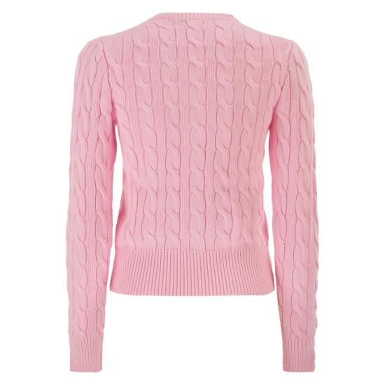 폴로 랄프로렌 폴로 자수 케이블 니트 가디건 211971868 PINK - POLO RALPH LAUREN