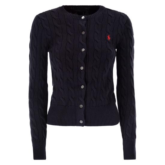  폴로 랄프로렌 폴로 자수 케이블 니트 가디건 211971868 NAVY