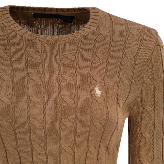  폴로 랄프로렌 폴로 자수 케이블 니트 스웨터 211971795 CAMEL - POLO RALPH LAUREN