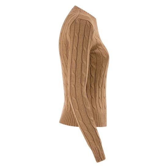  폴로 랄프로렌 폴로 자수 케이블 니트 스웨터 211971795 CAMEL - POLO RALPH LAUREN