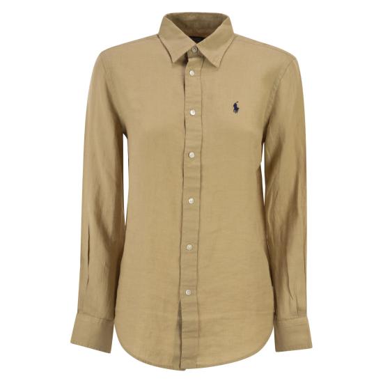26SS 폴로 랄프로렌 포니 자수 리넨 셔츠 (211970730009) 211970730 BEIGE