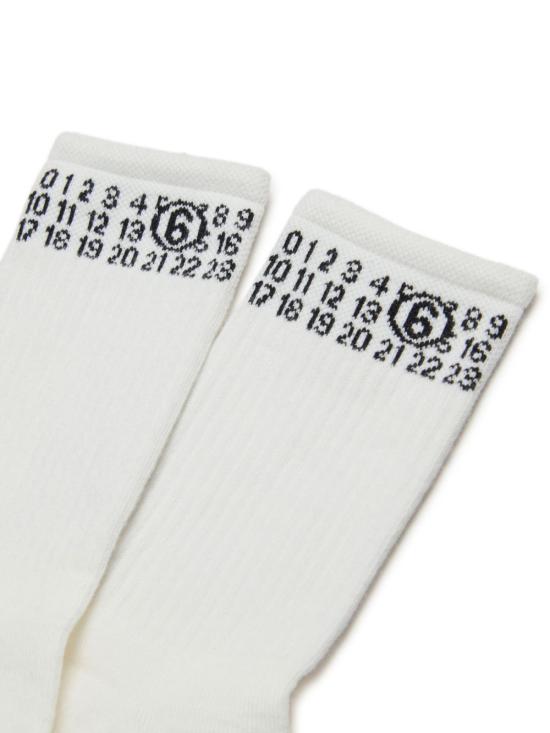26SS [키즈] MM6 메종마르지엘라 발목 양말 M60571MM045 M6100 White - MM6 MAISON MARGIELA