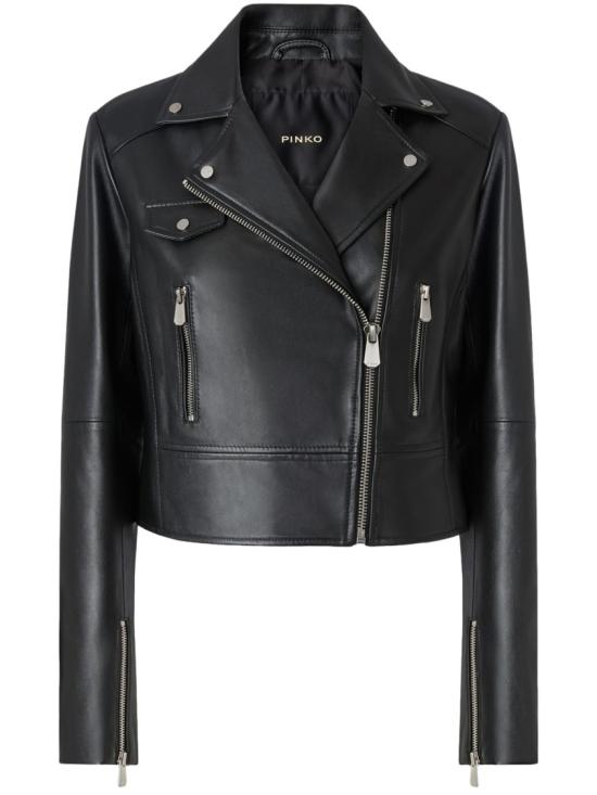 26SS 핑코 바이커 자켓 106247A32IZ99 Black