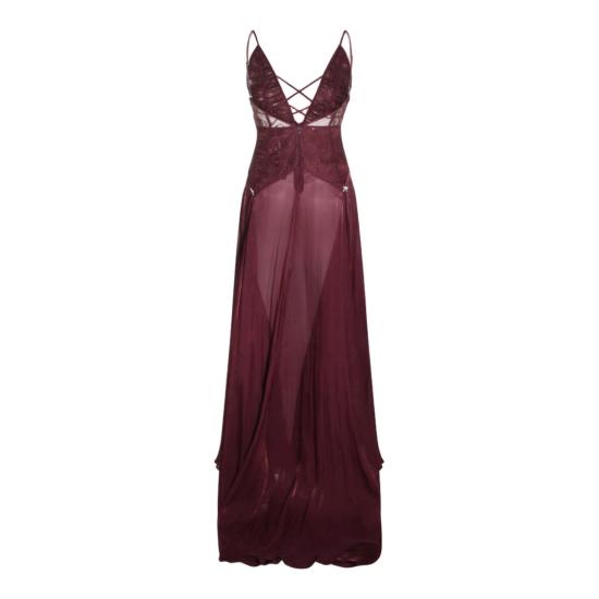26SS Nissa 롱 원피스 RRS16319BURGUNDY Black - NISSA