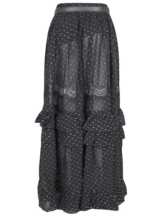 26SS 셀프 포트레이트 롱 스커트 RS26 196XSK Black - SELF PORTRAIT