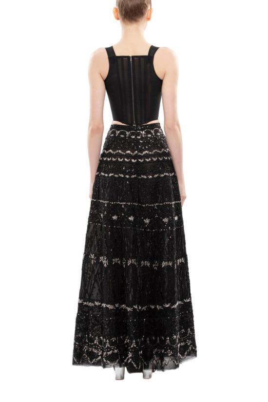  사이드 코베이시 롱 스커트 비즈 장식 가 달린 코르셋 - SAIID KOBEISY
