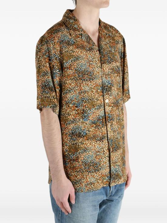 26SS 생로랑 반팔 셔츠 860621Y2N18 2202 Multico taupe kaki - SAINT LAURENT