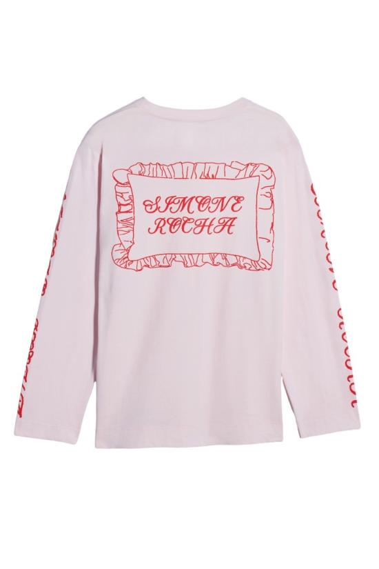 26SS 시몬로샤 긴팔 티셔츠 5194P63ABCW0569PINKRED Neutrals - SIMONE ROCHA