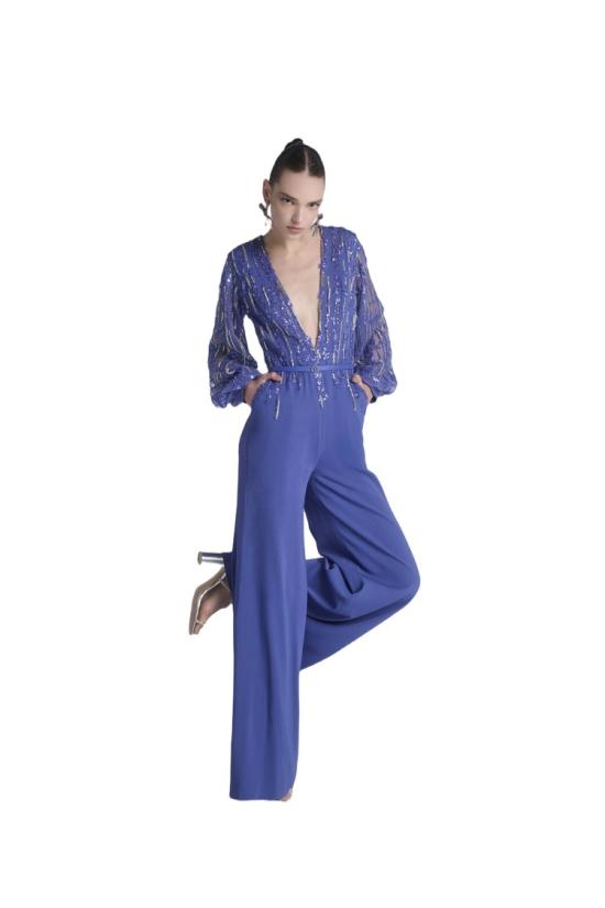  사이드 코베이시 점프수트 크레이프 비즈 장식 - SAIID KOBEISY