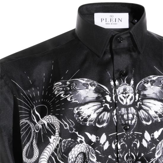 26SS 필립 플레인 긴팔 셔츠 SAFCMRP2547PTE104N02 Black - PHILIPP PLEIN