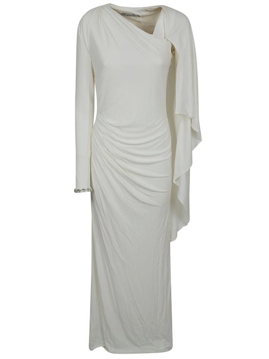 26SS 셀프 포트레이트 롱 원피스 RS26 505X White